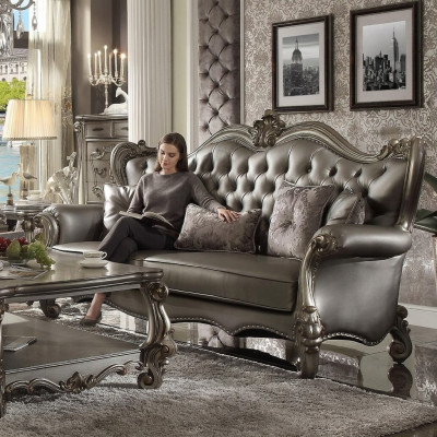 Sofa Chesterfield 3 miejsce do siedzenia Sofa Podkładka Skóra Sofy Salon Trzyosobowa