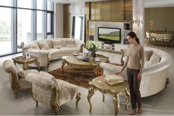 Design Zestaw sofowy 4+4 miejsce do siedzenia stolik kawowy Okrągły Sofa Podkładka Sofy Klasyczne Nowość