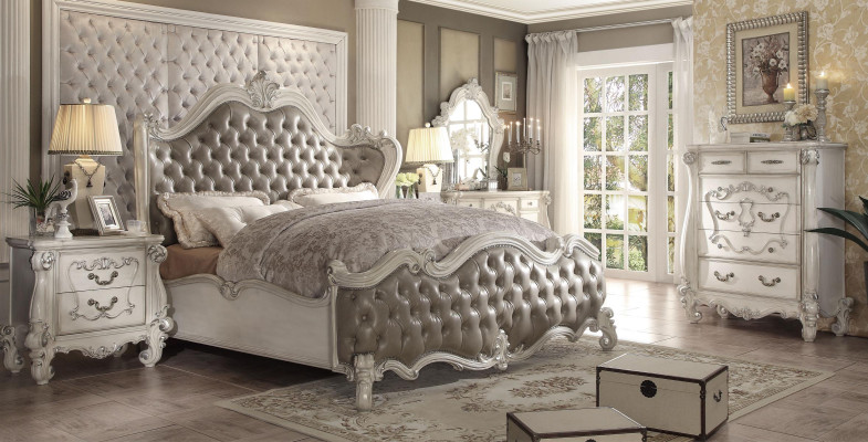 Design Luxury Sypialnia Zestaw Łóżko Deko 2x Szafki nocne Kredens Ustawić