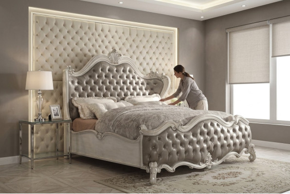 Projektant Łóżko Sypialnia łóżka Skóra Hotel Podkładka Chesterfield Nowość