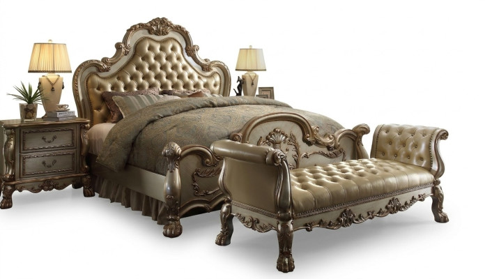 Szezlong sofa rozkładana kanapa leżaki szezlong skóra barokowa rokoko