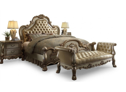 Szezlong sofa rozkładana kanapa leżaki szezlong skóra barokowa rokoko
