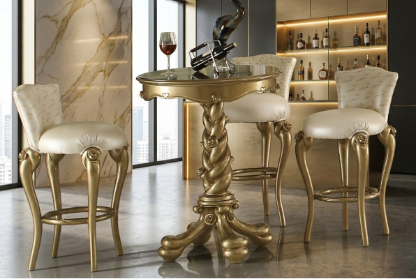 Stół Barowy Stół Bistro Okrągły Stół Barowy Blat Oryginalne Drewno Classic Meble
