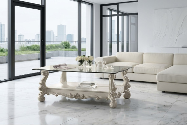 Elegancki design stolika kawowego Stolik, dekoracja sofy do salonu, stolik barokowy