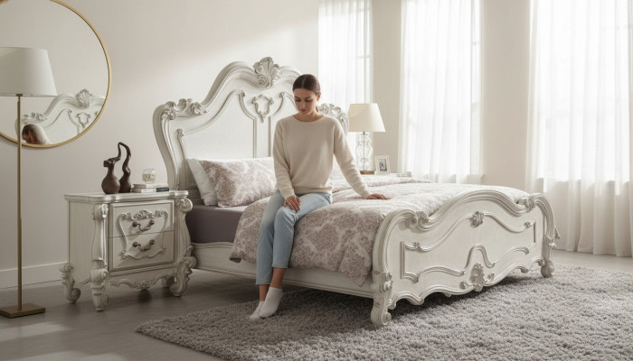 Łóżko Design Podwójne łóżko luksusowe Classic Baroque Chesterfield