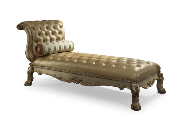 Szezlong Chesterfield Leżak Skóra Sofa Złote Leżaki Chsterfield