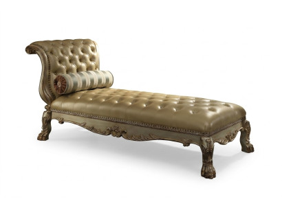 Szezlong Chesterfield Leżak Skóra Sofa Złote Leżaki Chsterfield