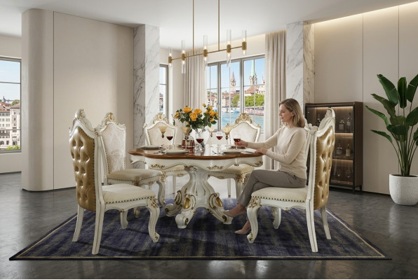 Design Drewno Tabela Okrągły Stół obiadowy Okrągłe Ess stoły klasy luksusowej