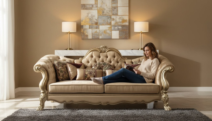 Sofa designerska dwuosobowa 2 miejsce do siedzenia Siedziba Kanapa Podkładka Ustawić Materiał Sofy