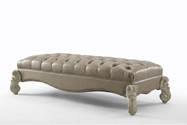 Podnóżek Stołek Boczny Leżanka Chesterfield Skóra Ottoman Barokowy Rokoko