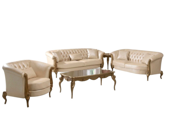 Luksusowe Meble Zestaw sofowy Sofa Podkładka 3+2+1 miejsce siedzące z stolikiem kawowym Kanapy
