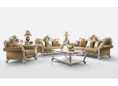 Sofa klasyczna Ustawić 3+2+1 miejsce do siedzenia skórzana sofa kanapa Skóra 3-częściowa. ustawić