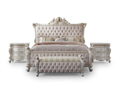 Zestaw Chesterfield Sypialnia 3 sztuki. Ustawić łóżko + 2x Szafki nocne w stylu barokowym