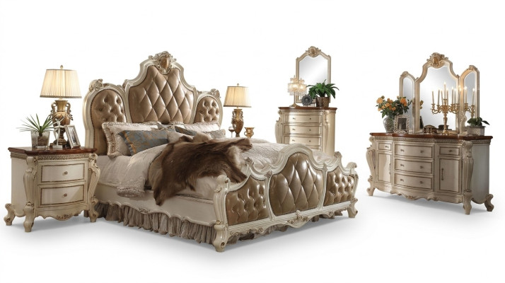 Luksusowe łóżko Chesterfield Skóra Royal Palace Łóżko Hotel Podwójne łóżko