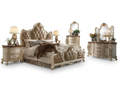 Luksusowe łóżko Chesterfield Skóra Royal Palace Łóżko Hotel Podwójne łóżko