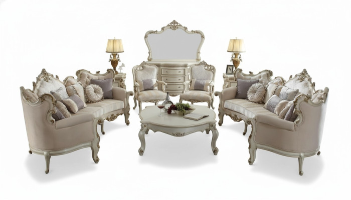 Półokrągła czteroosobowa kanapa do salonu Włókienniczy barokowa luksusowa sofa w stylu rokoko