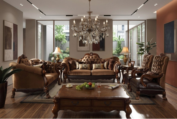 Klasyczny Zestaw sofowy 3+2+1 miejsce do siedzenia Sofa Kanapa Podkładka Włókienniczy Chesterfield