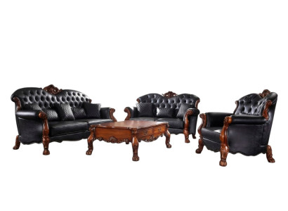 Sofa trzyosobowa Żywy krajobraz Sofy Kanapa Podkładka Ustawić Skóra Baroque