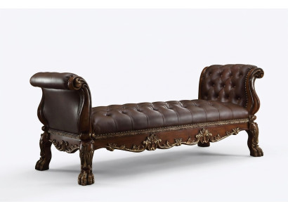 Szezlong Chesterfield Sofa Ottoman Oryginalna Skóra Relaks Szezlong