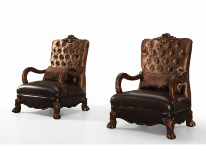 Fotel Designer Krzesło Podkładka Relex Materiał Włókienniczy Skóra Lounge New Chesterfield