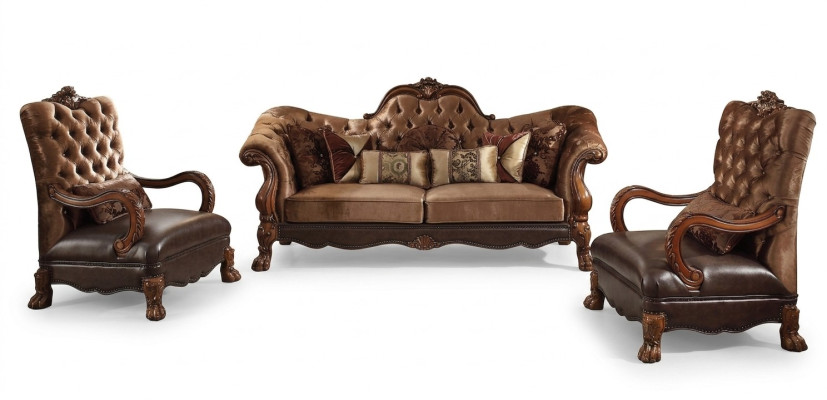 Sofa Chesterfield 2-osobowa Luksusowa Podkładka Sofy Design Włókienniczy Dwumiejscowa Drewno