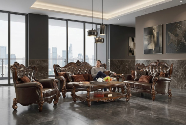 Klasyczny Ustawić 3+2+1 Zestaw sofowy Sofa Sofa Skóra Sofa Podkładka