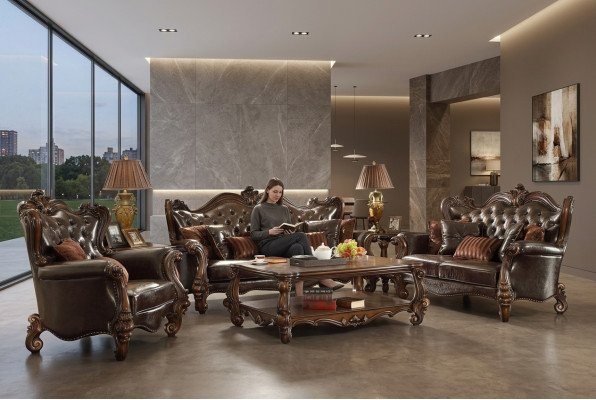 Podkładka Ustawić Grupa Drewno Rzeźbione Meble Zestaw sofowy 3+2 Siedziba Sofa