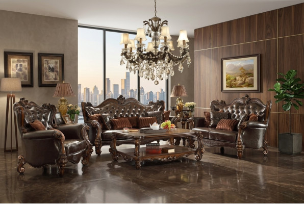 Luksusowy zestaw sofowy Chesterfield 3+2+1 miejsce do siedzenia + stolik kawowy Meble Couch