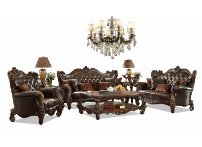 Luksusowy zestaw sofowy Chesterfield 3+2+1 miejsce do siedzenia + stolik kawowy Meble Couch