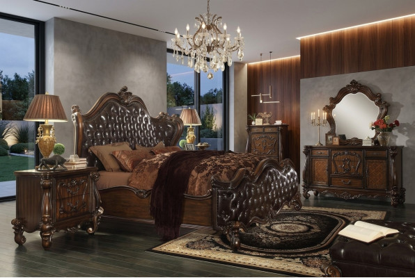 Design Sypialnia 5 szt. Sypialnia Kompletny zestaw Łóżko Deco Stolik nocny