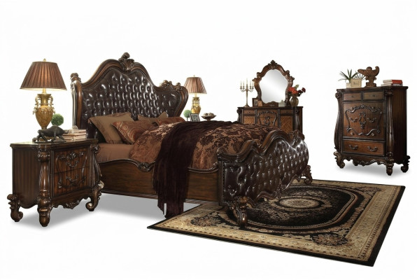 Zestaw Sypialnia Klasy Luksusowej Barokowy Rokoko Łóżko Decor Podwójne łóżko