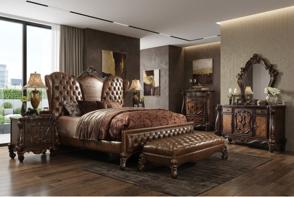 Skórzane łóżko Chesterfield Łóżko łóżka Podkładka Design Podwójne łóżko 180x200cm