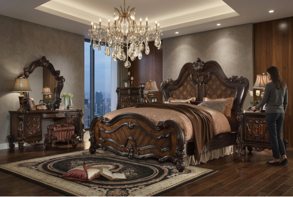 Chesterfield Podwójne łóżko Łóżko Design Łóżko małżeńskie Luksusowe łóżko w stylu barokowym Antyk