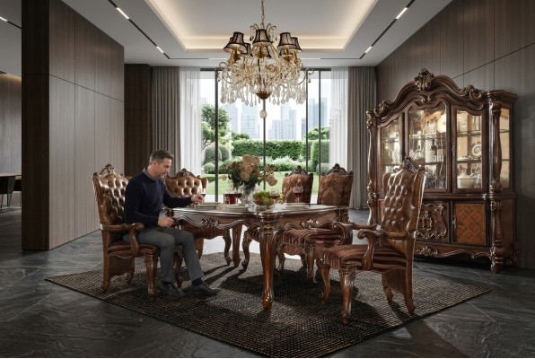 Klasyczny luksusowy Tabela Drewno stoły Deco Rokoko Barok Salon jadalniany w stylu Antyka