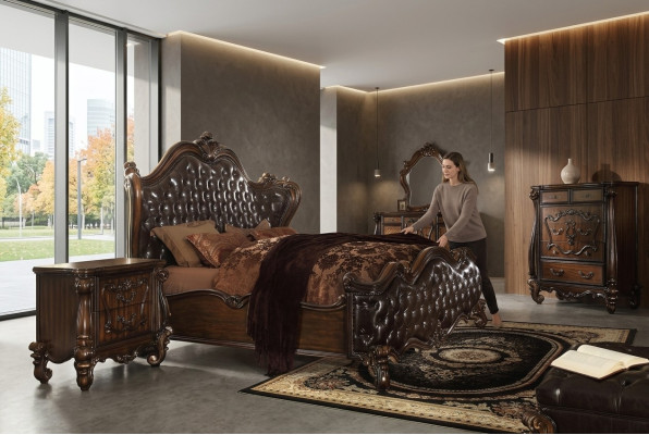 Design Łóżko Double Luxury Deco Spanie Pokój łóżko Skóra Hotel 180x200cm