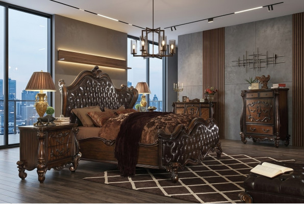 Design Łóżko Double Luxury Deco Spanie Pokój łóżko Skóra Hotel 180x200cm
