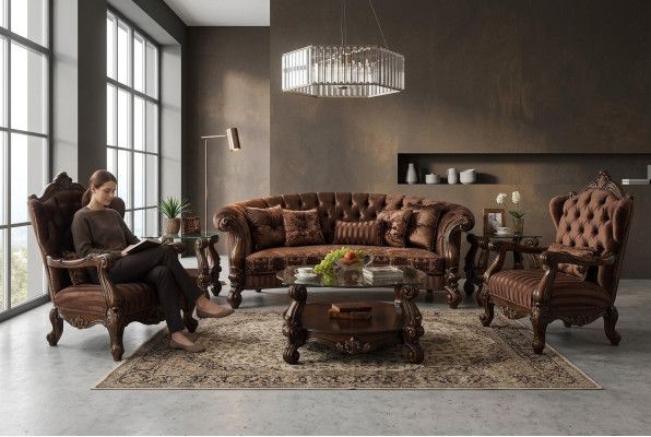 Sofa 4 miejsce do siedzenia Sofy Luksusowe sofy tapicerowane Sofy materiałowe Luksusowa kanapa Designer
