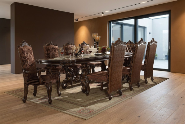 Klasyczny Brązowy Chesterfield Krzesła Designerski x6 Krzesła Skórzane Grupy Krzeseł Zestaw 6szt.