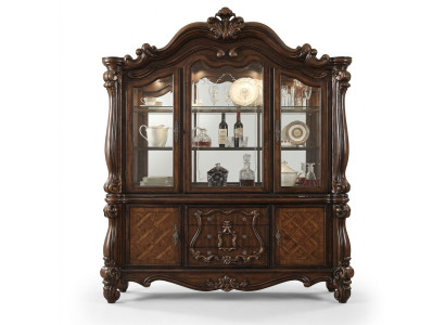 Luksusowa Gablota prezentuje szafkę narożną Szafa Drewno z witryną narożną Szkło New Baroque