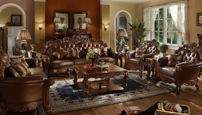 Kompletny zestaw Zestaw sofowy 5 sztuk. stolik kawowy Sofa Couch Drewno Żywy krajobraz