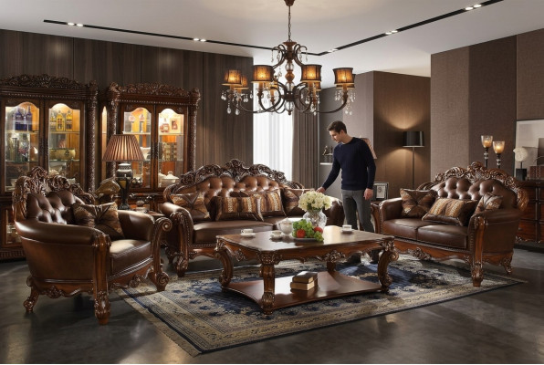 Classic Ustawić 3+2+1+1 miejsce do siedzenia Zestaw sofowy Couch Sofa Skóra Sofa