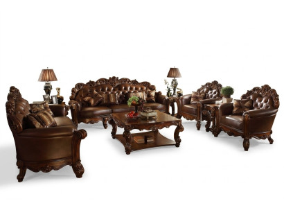 Skórzana sofa Zestaw sofowy Zestaw Ustaw Couch Grupa Chesterfield Sofa Baroque