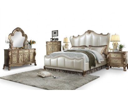 Zestaw Chesterfield 3 sztuki. Ustawić łóżko + 2x Szafki nocne w stylu barokowym Sypialnia