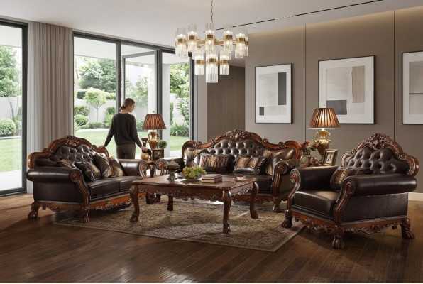 Luksusowy Zestaw Sofowy Chesterfield 3+2+1 miejsce do siedzenia z stolikiem kawowym Meble Couch Sofa Nowość