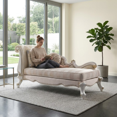 Szezlong Szezlong Materiał Sofa Leżak Deco Szezlong Relaks Włókienniczy