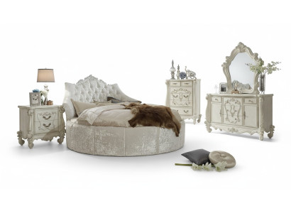 Okrągły Aksamit Łóżko Chesterfield Luxury Podkładka Okrągłe łóżko Materiał Włókienniczy Hotel