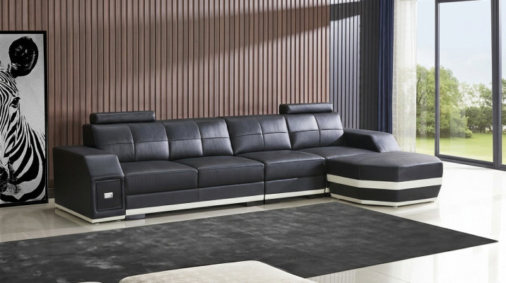 Skórzana sofa Żywy krajobraz Narożnik Ustawić Design Nowoczesna kanapa Narożnikowa w kształcie litery L