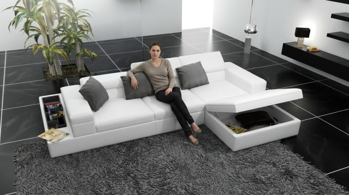 Narożnik Sofa Podkładka Couch Siedziba Narożnik Skóra Sofa L Shape Żywy krajobraz