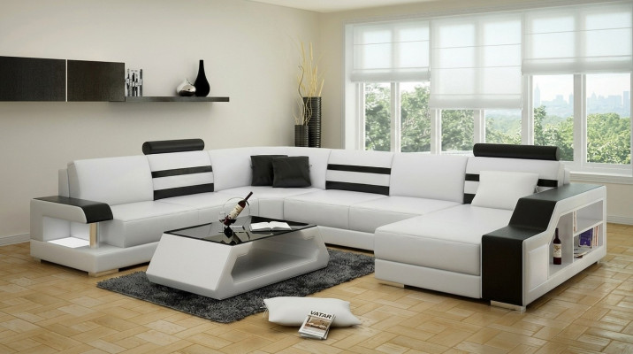 Narożnikowa kanapa Sofa Kanapa Podkładka Zestaw narożny Żywy krajobraz Skóra Desing Narożnik U kształt