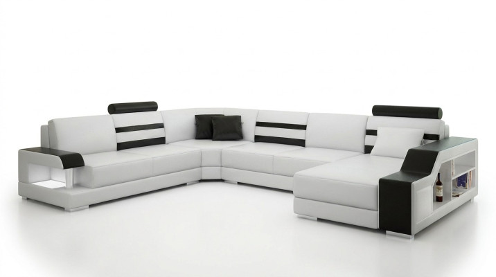 Narożnikowa kanapa Sofa Kanapa Podkładka Zestaw narożny Żywy krajobraz Skóra Desing Narożnik U kształt